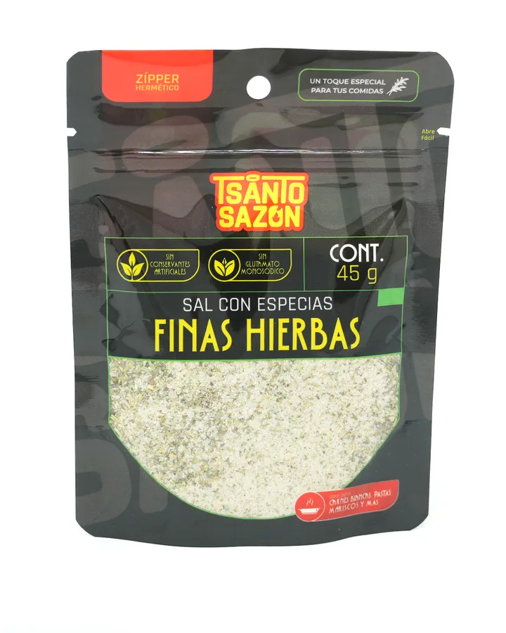 Funda de sal con especias finas hierbas de Tsanto Sazón